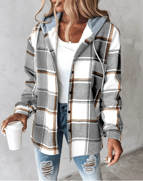 Lorenza | Checkered Hooded Jacket