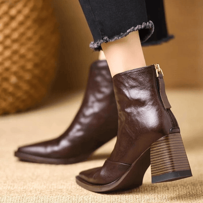 Eleanor | Elegant Leather Ankle Boot